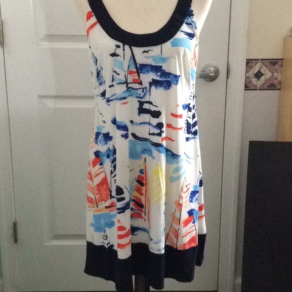 Chaps Sailboat A-line Print Dress - Picture 3 of 12
